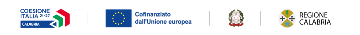 Coesione Italia 21-27 Calabria; Cofinanziato dall'Unione europea; Repubblica Italiana; Regione Calabria